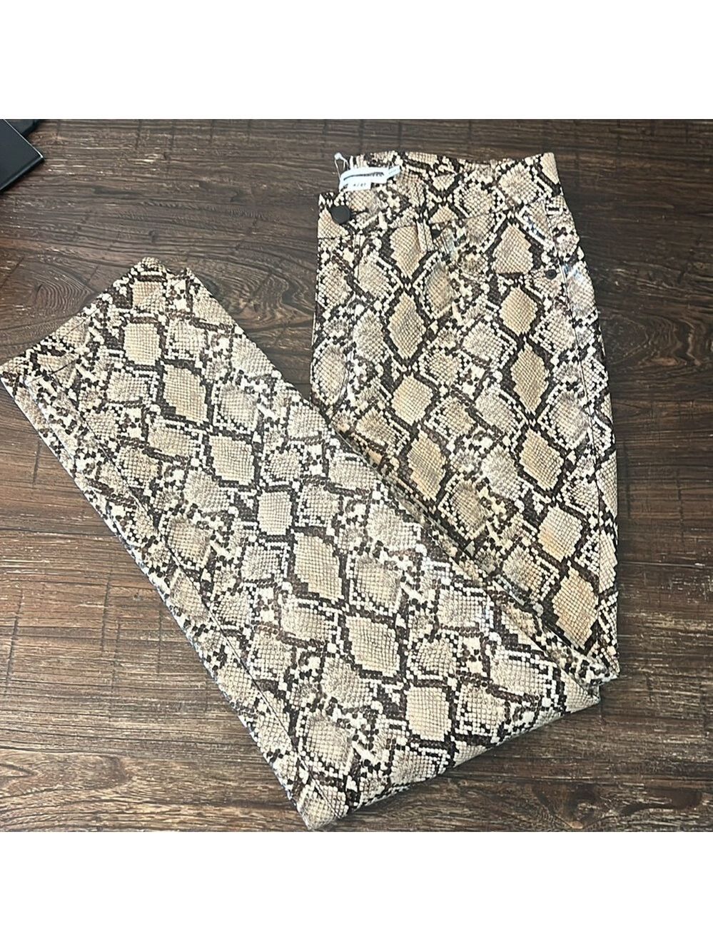 Good American Good Classic Snake Print Faux Leather Pant 4 / 27 EUC - Picture 10 of 11